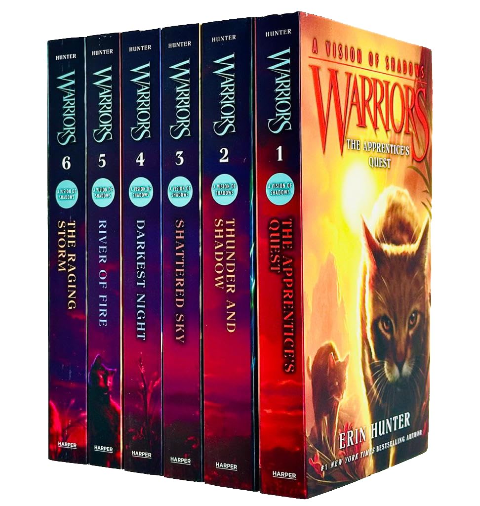 Warriors A Vision of Shadows by Erin Hunter 6 book paperback collection set cover