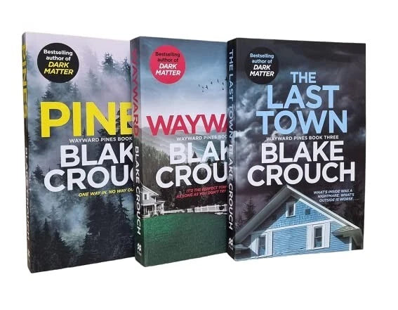 Blake Crouch Wayward Pines Trilogy 3 book set paperback spines Pines Wayward The Last Town
