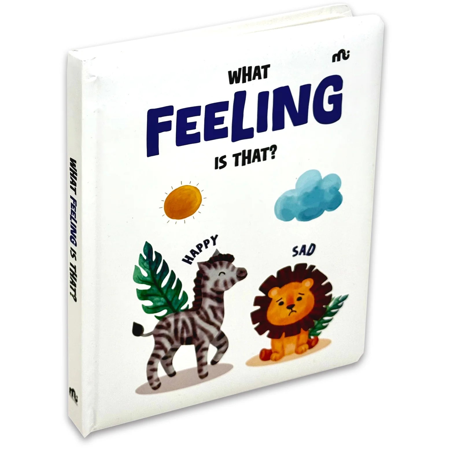 What Feeling Is That? board book inside spread showing feelings illustration for toddlers