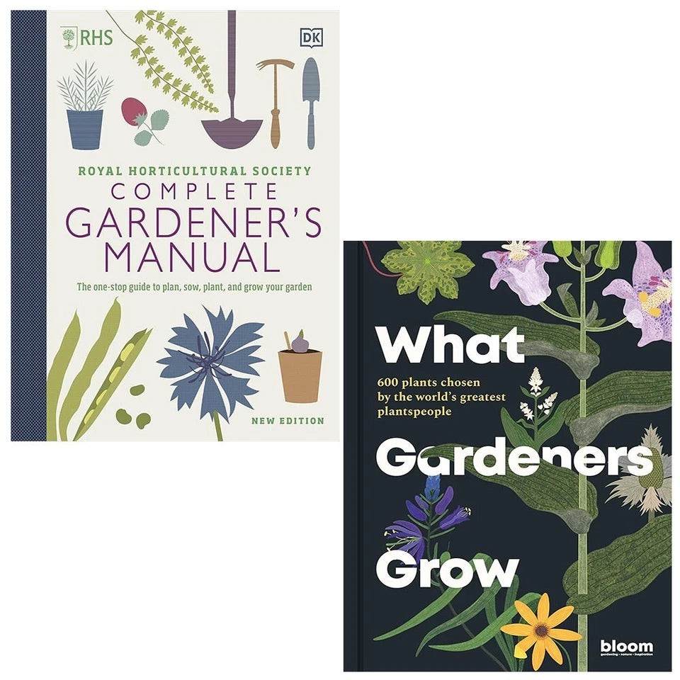 What Gardeners Grow by Bloom and RHS Complete Gardener's Manual by DK - 2 Books Hardback Gardening Collection Set front cover