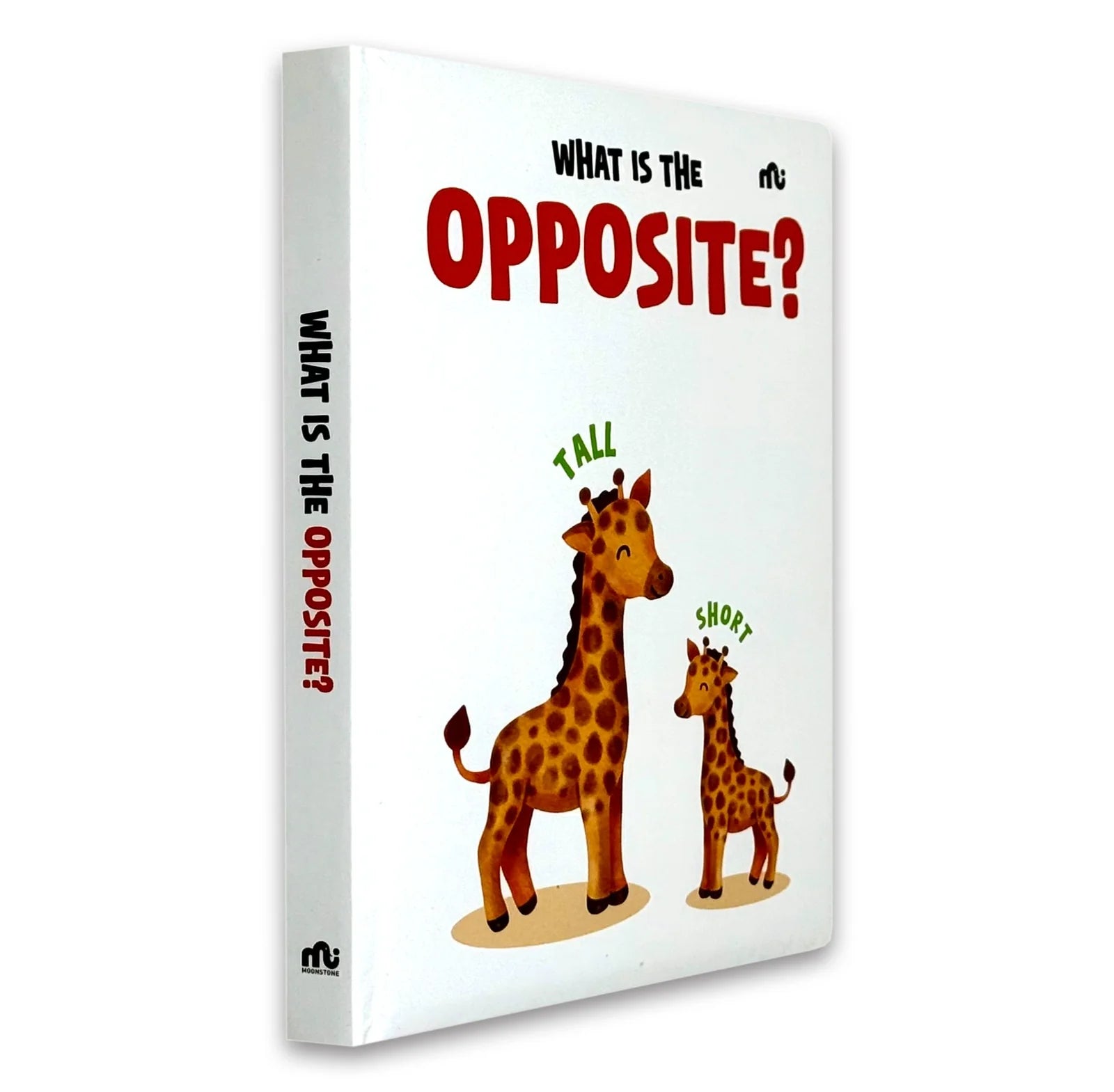 Inside page of What Is The Opposite? board book showing opposites concept illustration for toddlers