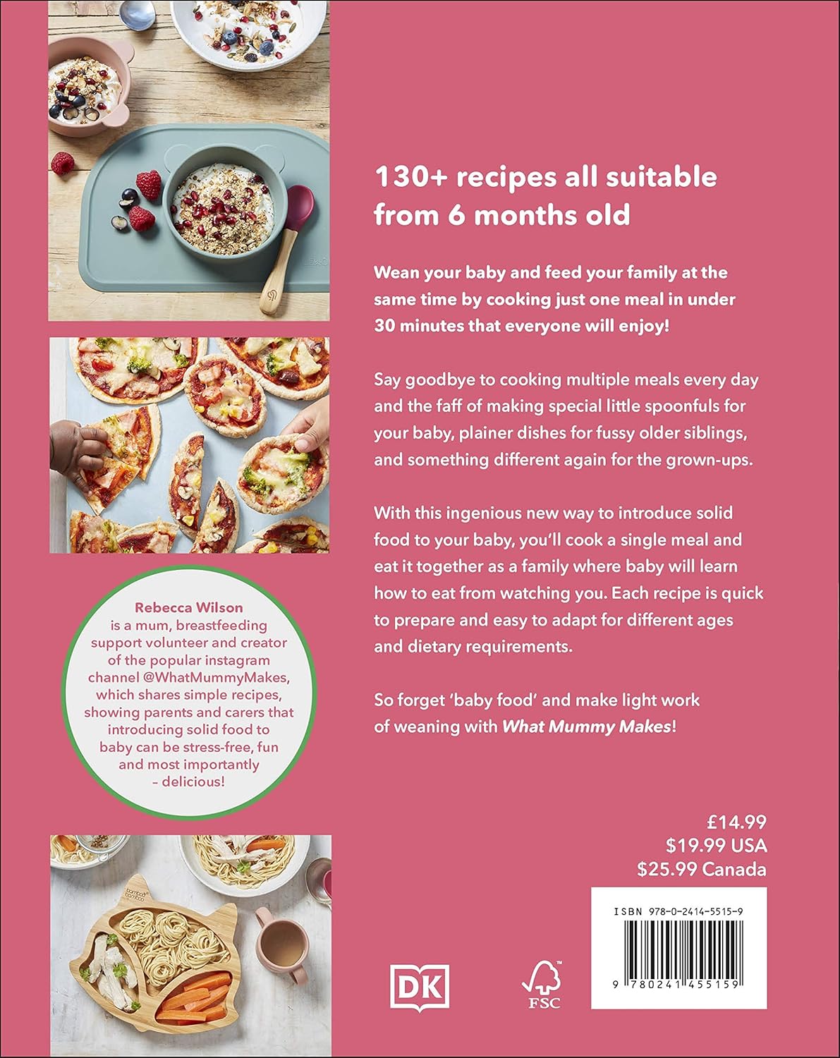 What Mummy Makes by Rebecca Wilson - inside page showing family weaning recipe, hardback cookbook