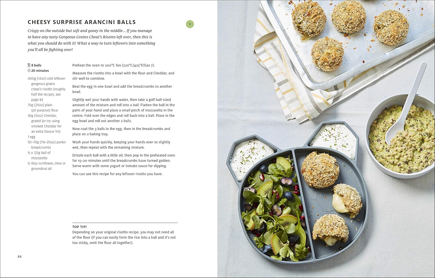 What Mummy Makes by Rebecca Wilson - inside page with quick 30 minute family recipe, hardback