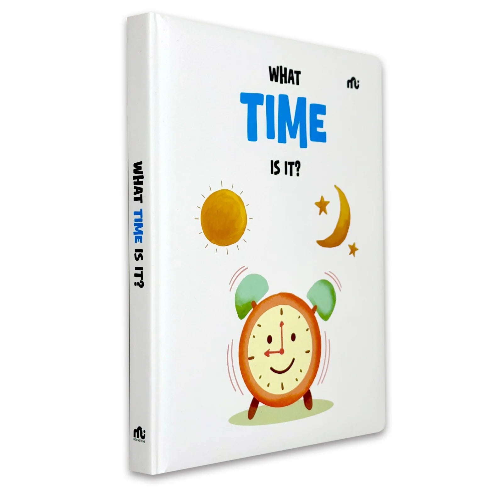 What Time Is It? board book front cover by Moonstone Rupa Publications for ages 0-2