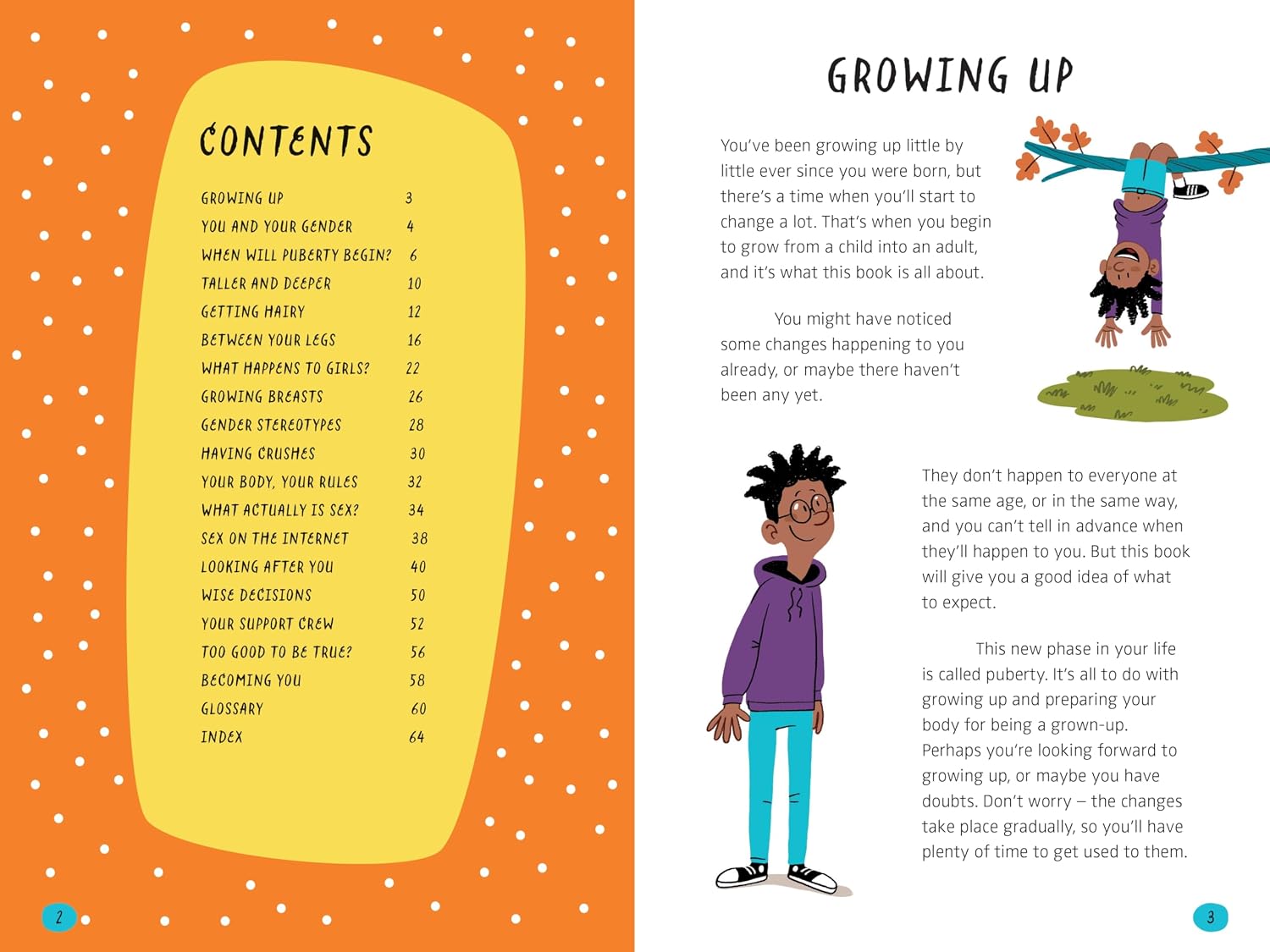 What's Happening to Me? The Boy One paperback back cover, Usborne puberty guide for boys ages 10+