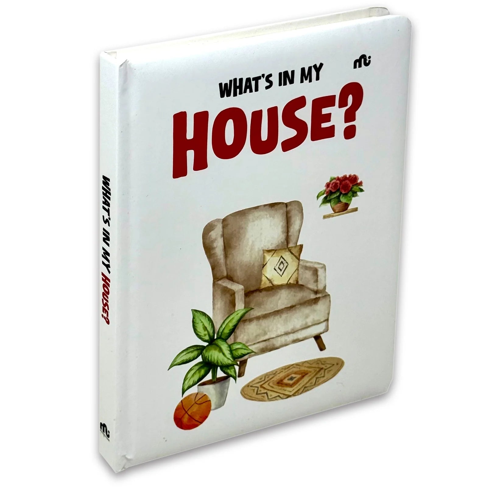 Inside page of What's In My House? board book showing household objects illustrations for toddlers