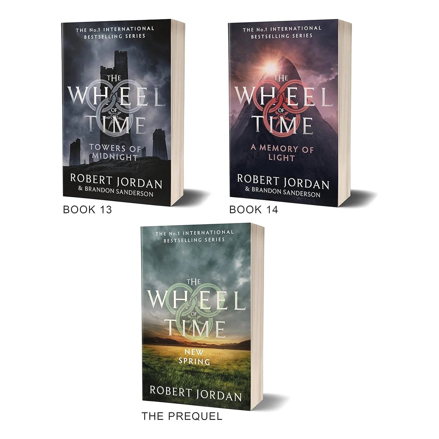 Wheel of Time Box Set 5 paperback books - Towers of Midnight, A Memory of Light and New Spring by Robert Jordan and Brandon Sanderson