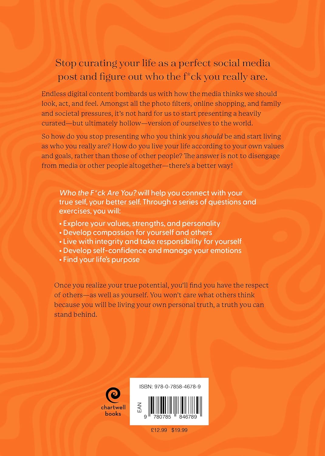 Who The F*ck Are You? by Chartwell Books - paperback workbook back cover with book description