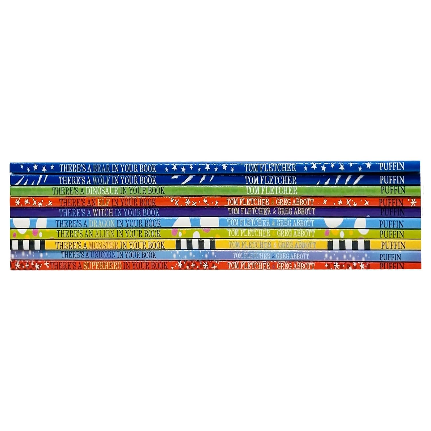 Who's In Your Book? 10 Books Collection Set by Tom Fletcher - full set of 10 paperback books including Superhero, Elf, Bear, Dinosaur and Wolf, ages 3-6