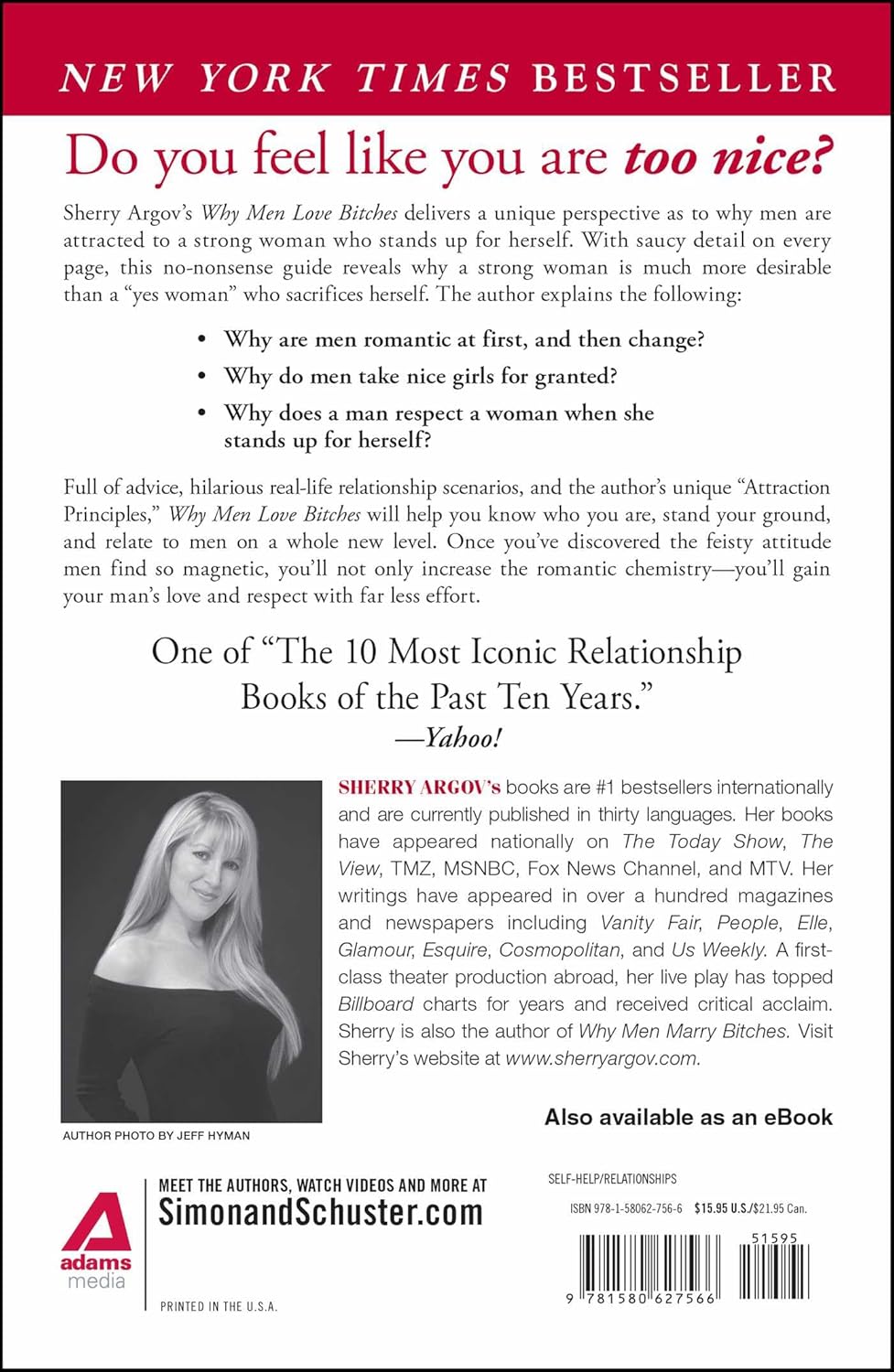 Why Men Love Bitches: From Doormat to Dreamgirl by Sherry Argov - paperback book back cover detail