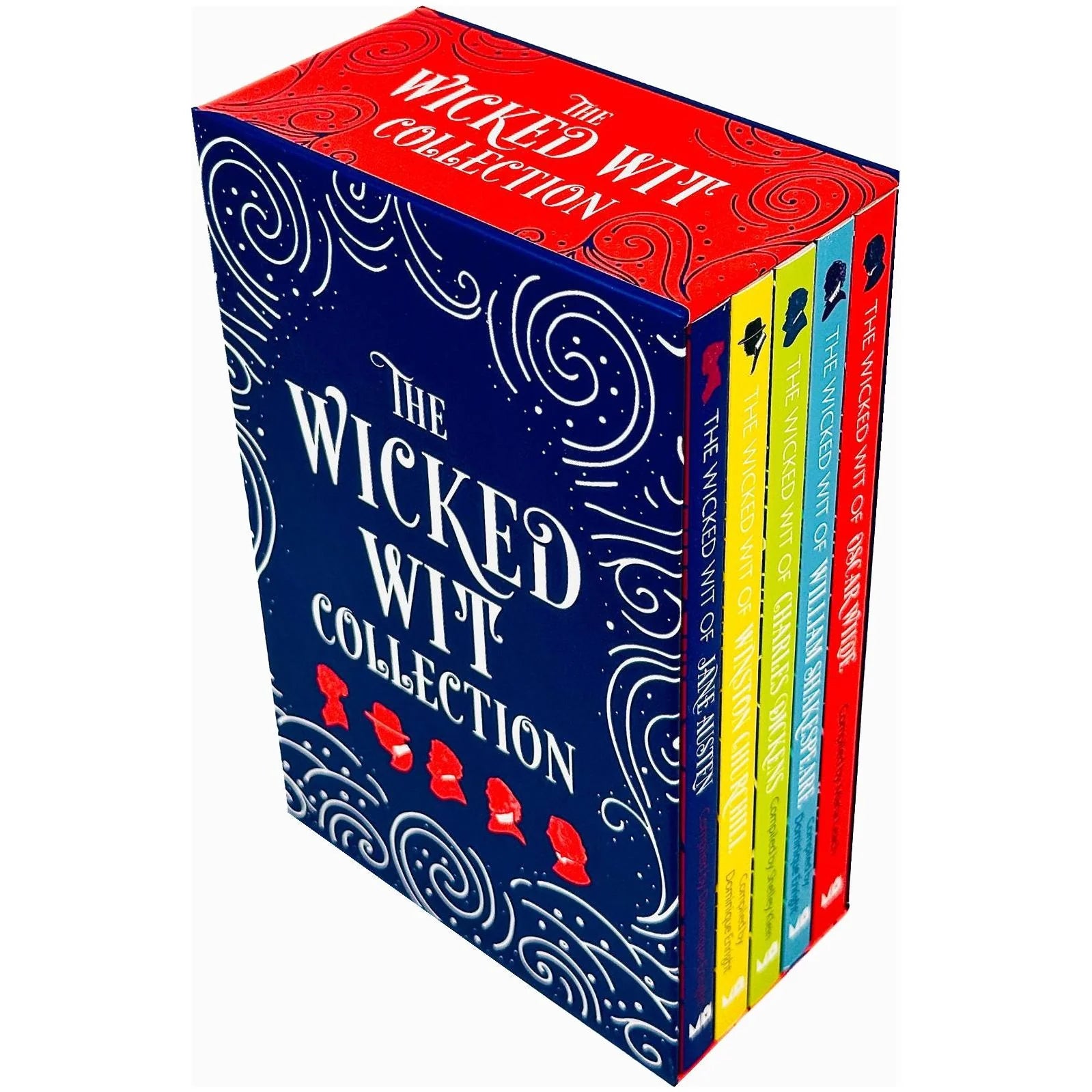 Close-up of the Wicked Wit Collection 5 Books Set paperback covers
