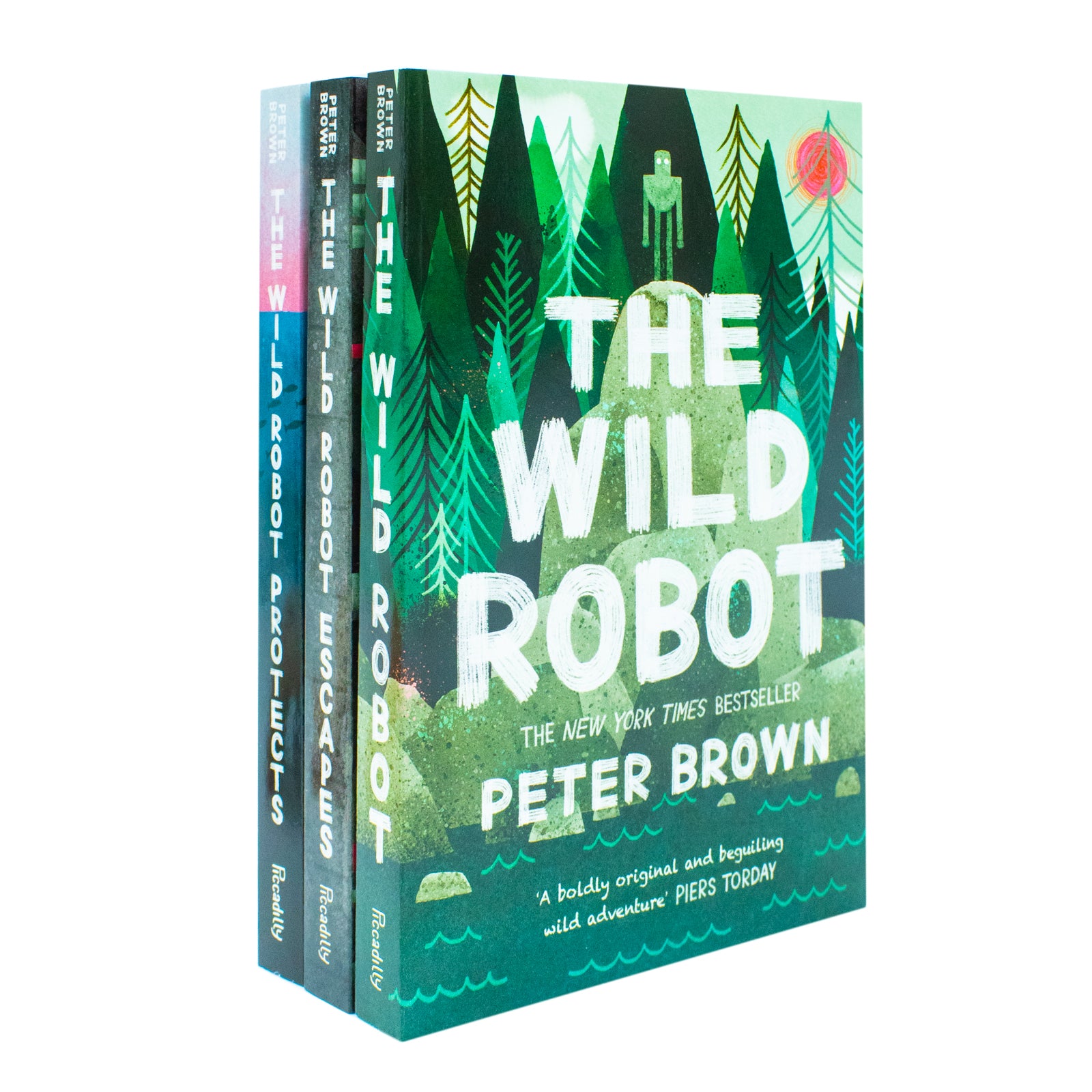 The Wild Robot Series 3 Books Collection Set by Peter Brown - The Wild Robot, The Wild Robot Escapes, The Wild Robot Protects - Paperback Ages 9-12