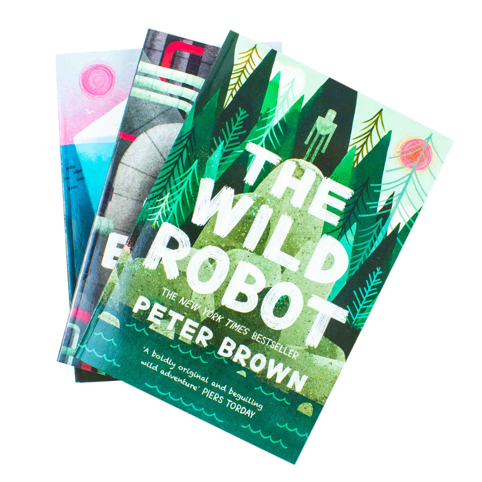 The Wild Robot 3 Book Paperback Set by Peter Brown - back cover detail of the boxed collection