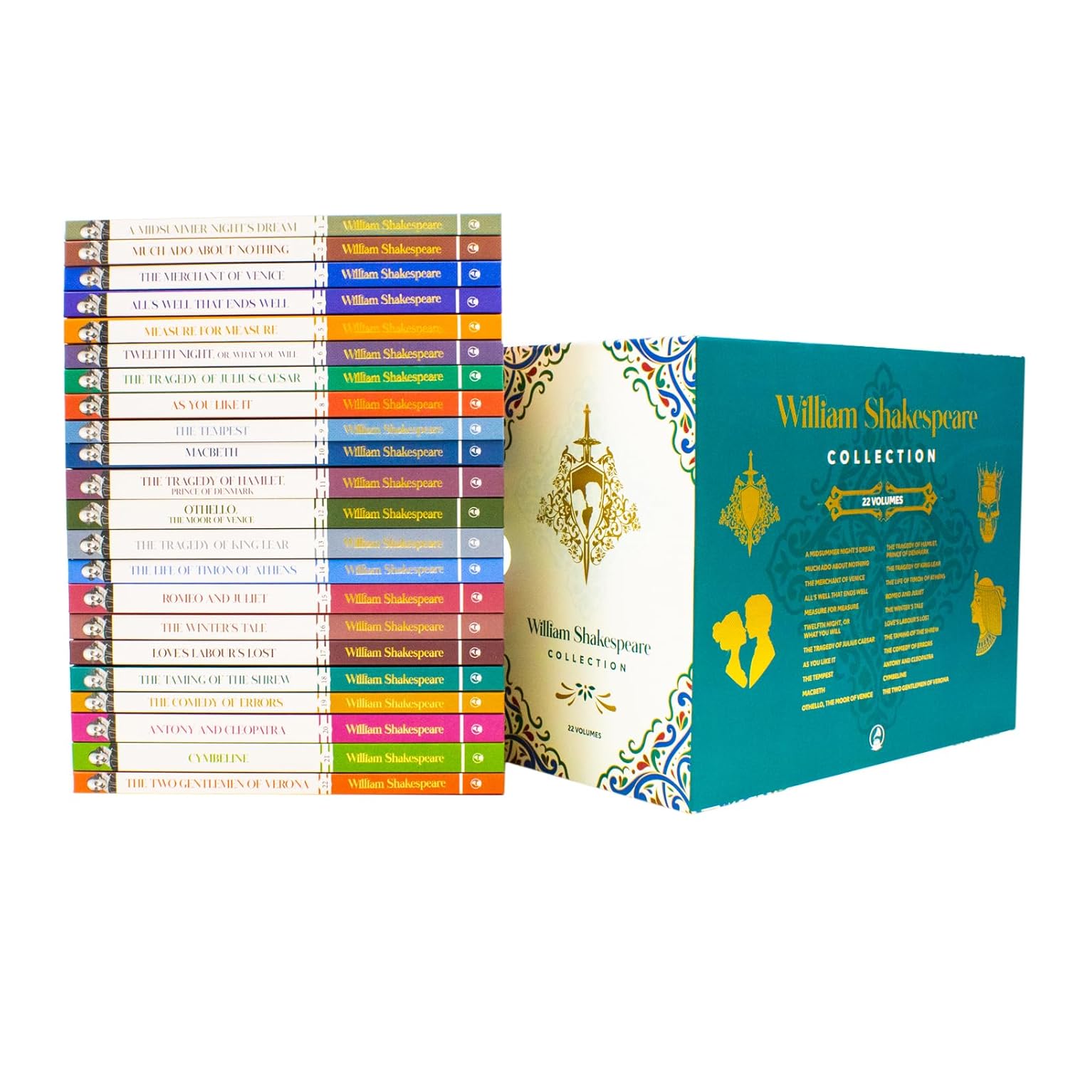 William Shakespeare 22 Books Collection Set hardback book spines arranged