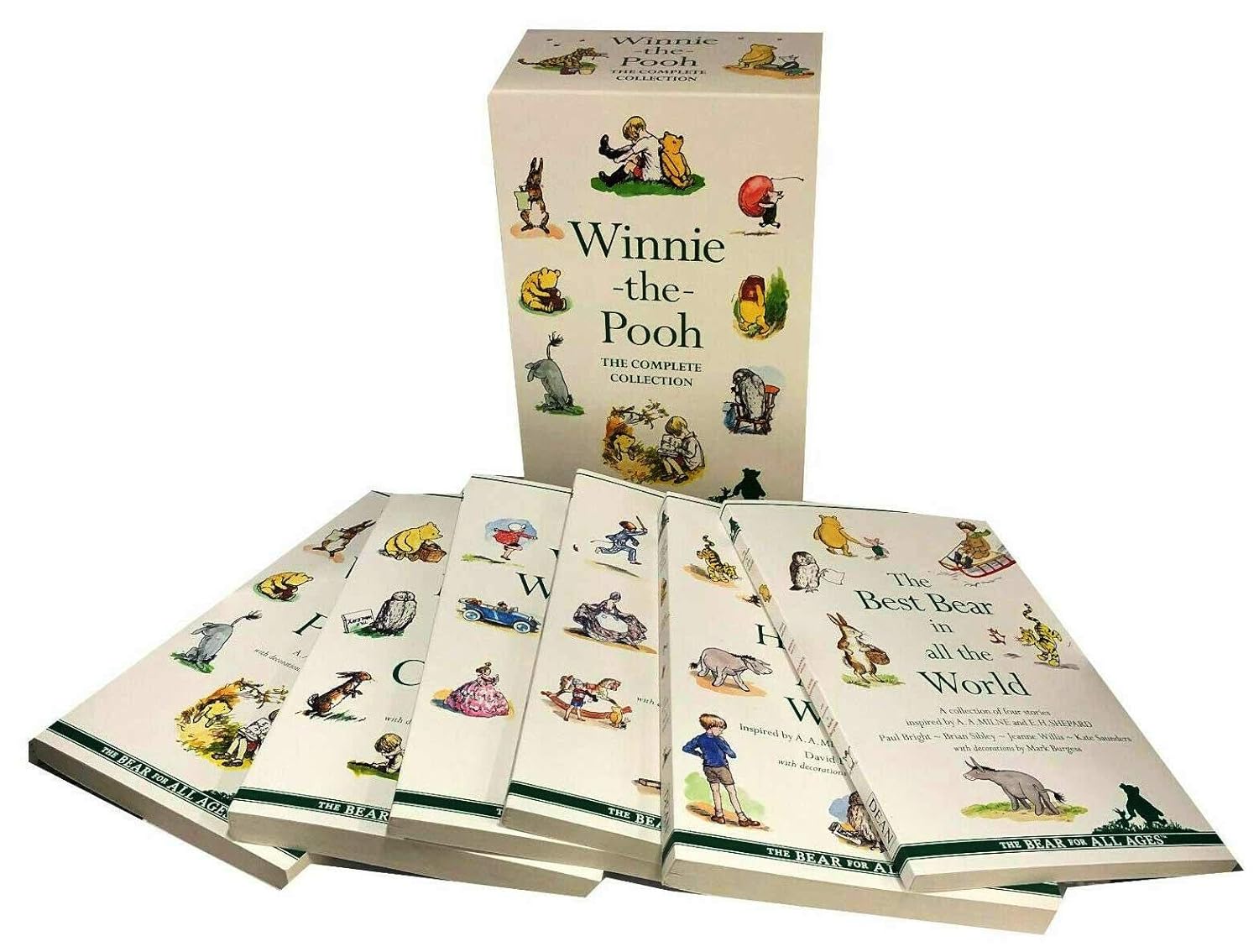 Winnie-the-Pooh Complete Fiction Collection 6 Books Box Set - Back Cover - Paperback Ages 6 Plus