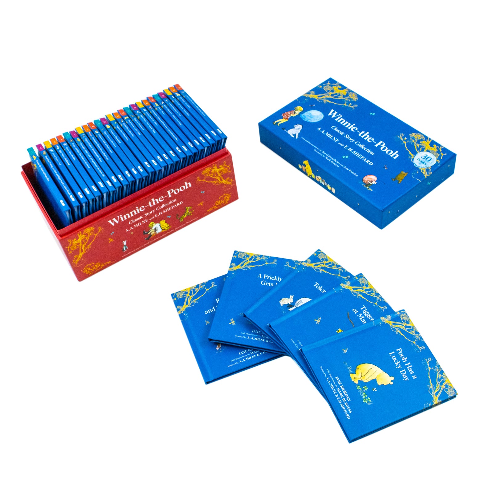 Winnie-the-Pooh Classic Story Collection 30 Book Box Set by A.A. Milne - Hardback children's boxed set featuring Pooh, Piglet, Eeyore, Tigger, Kanga and Roo