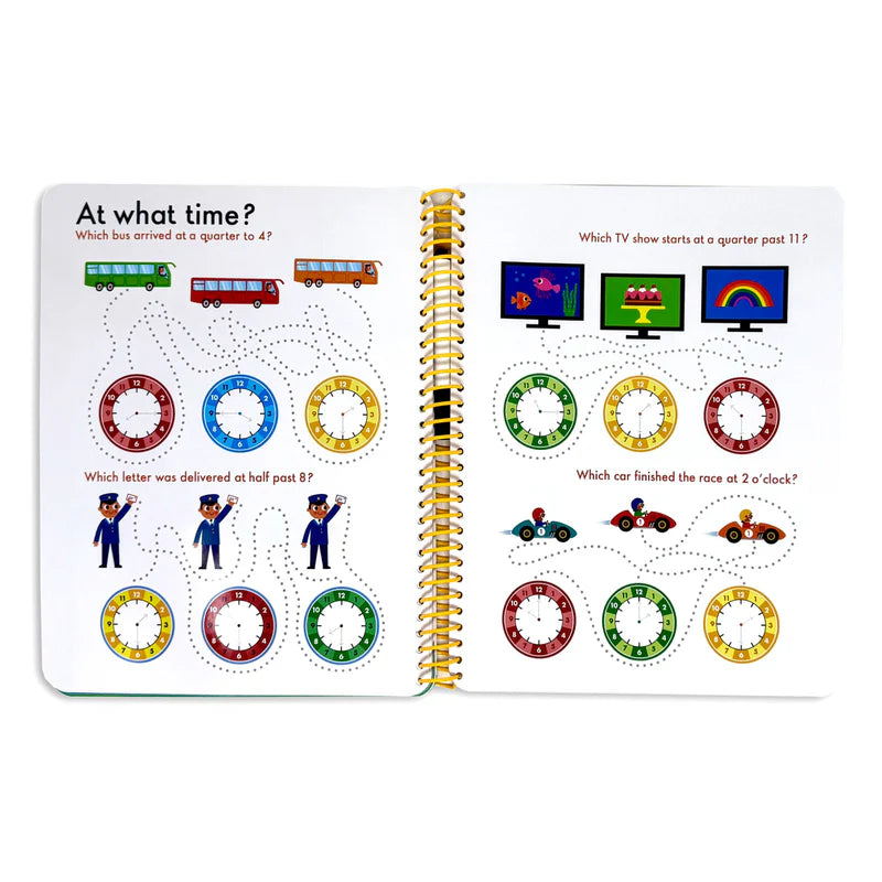 Wipe Clean Starting School Activity Book by Sandcastle Books back cover, ages 3-5 activity book