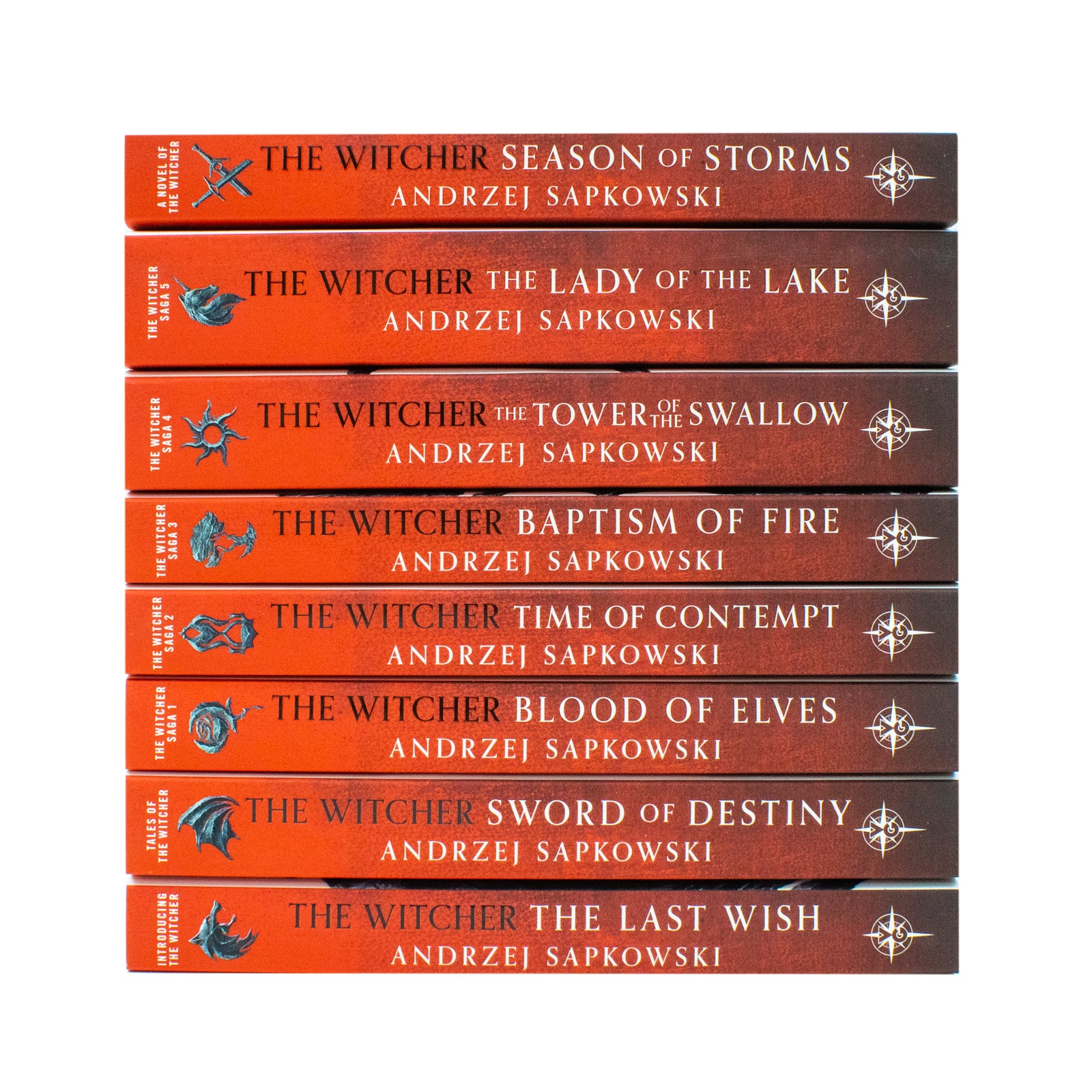 The Witcher Boxed Set back covers - Gollancz paperback edition by Andrzej Sapkowski