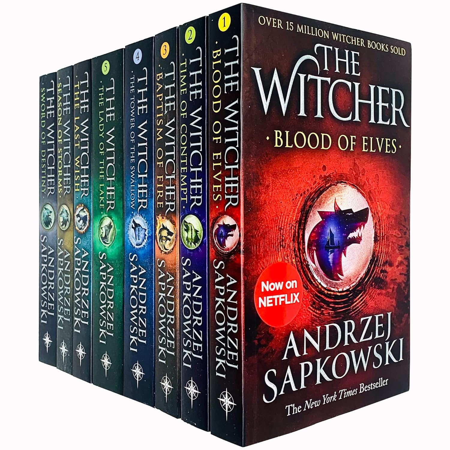 The Witcher Series by Andrzej Sapkowski 8 Books Collection Set - Paperback Fantasy Books inspired by the Netflix Series