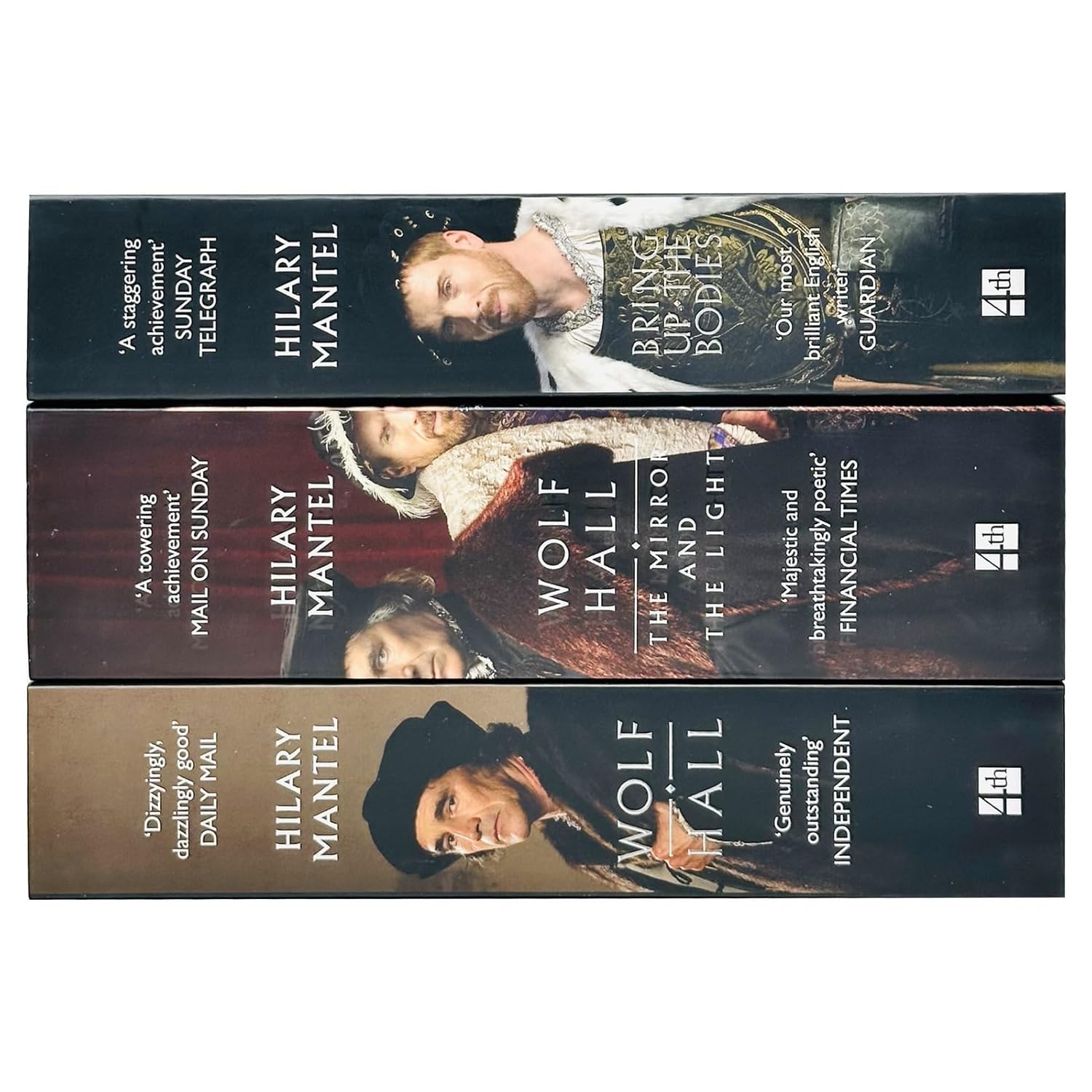 Wolf Hall Trilogy 3 Books Collection Set by Hilary Mantel - Hardback books stacked
