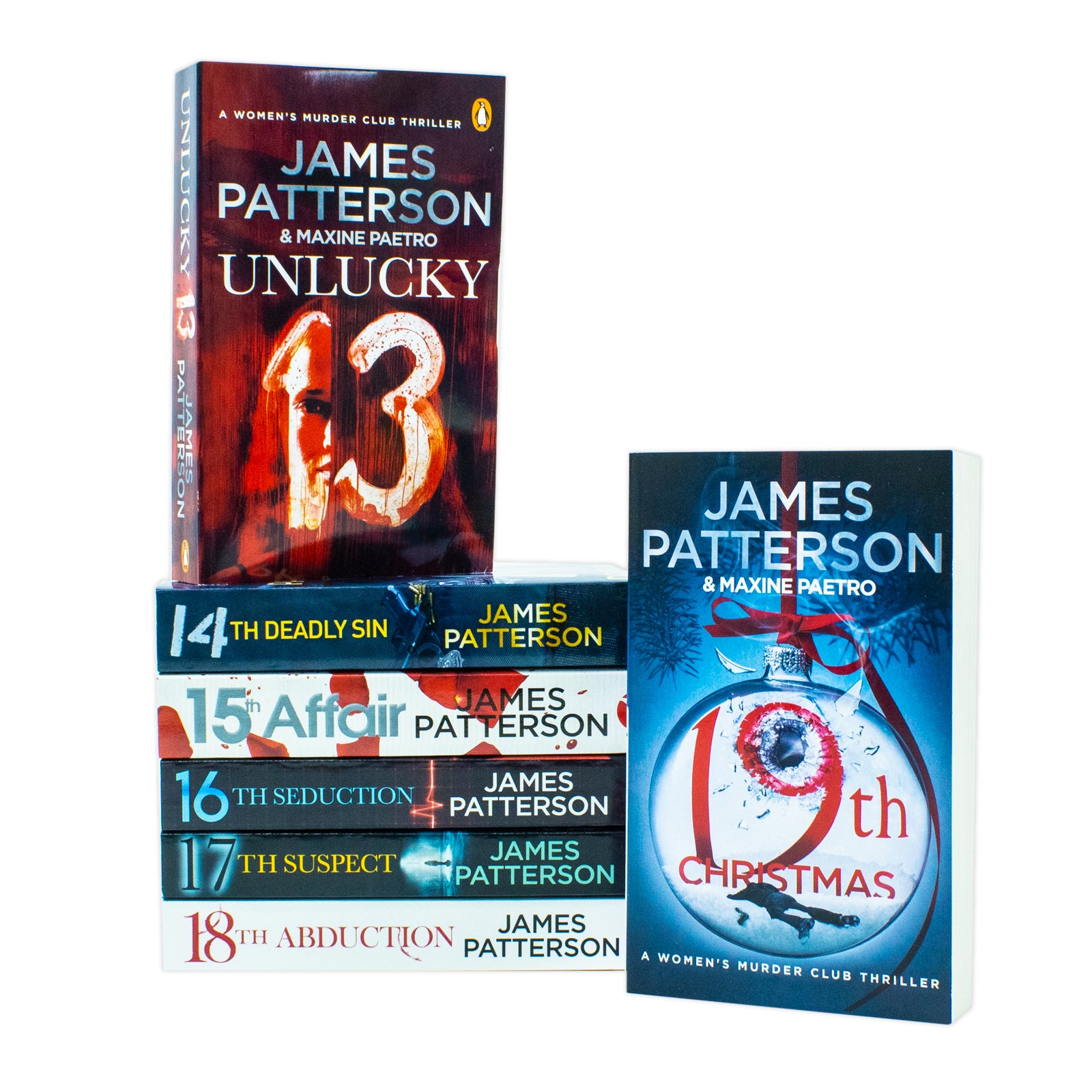 Women's Murder Club Series Books 13-19 by James Patterson - 7 Book Paperback Collection Set, stacked books view