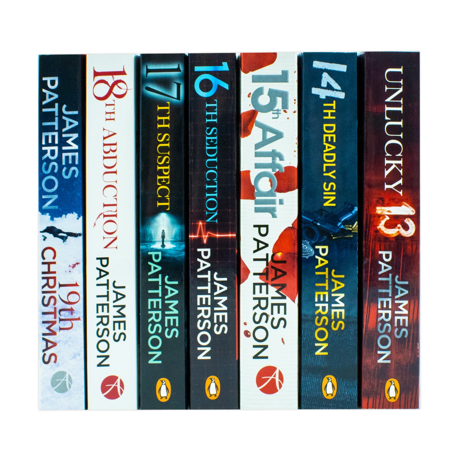 Women's Murder Club Series Books 13-19 by James Patterson - 7 Book Paperback Collection Set, spines view