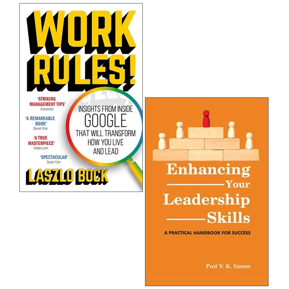 Work Rules! by Laszlo Bock and Enhancing Your Leadership Skills by Prof. V.K.Simon 2 Books Collection Set - Paperback business and leadership books