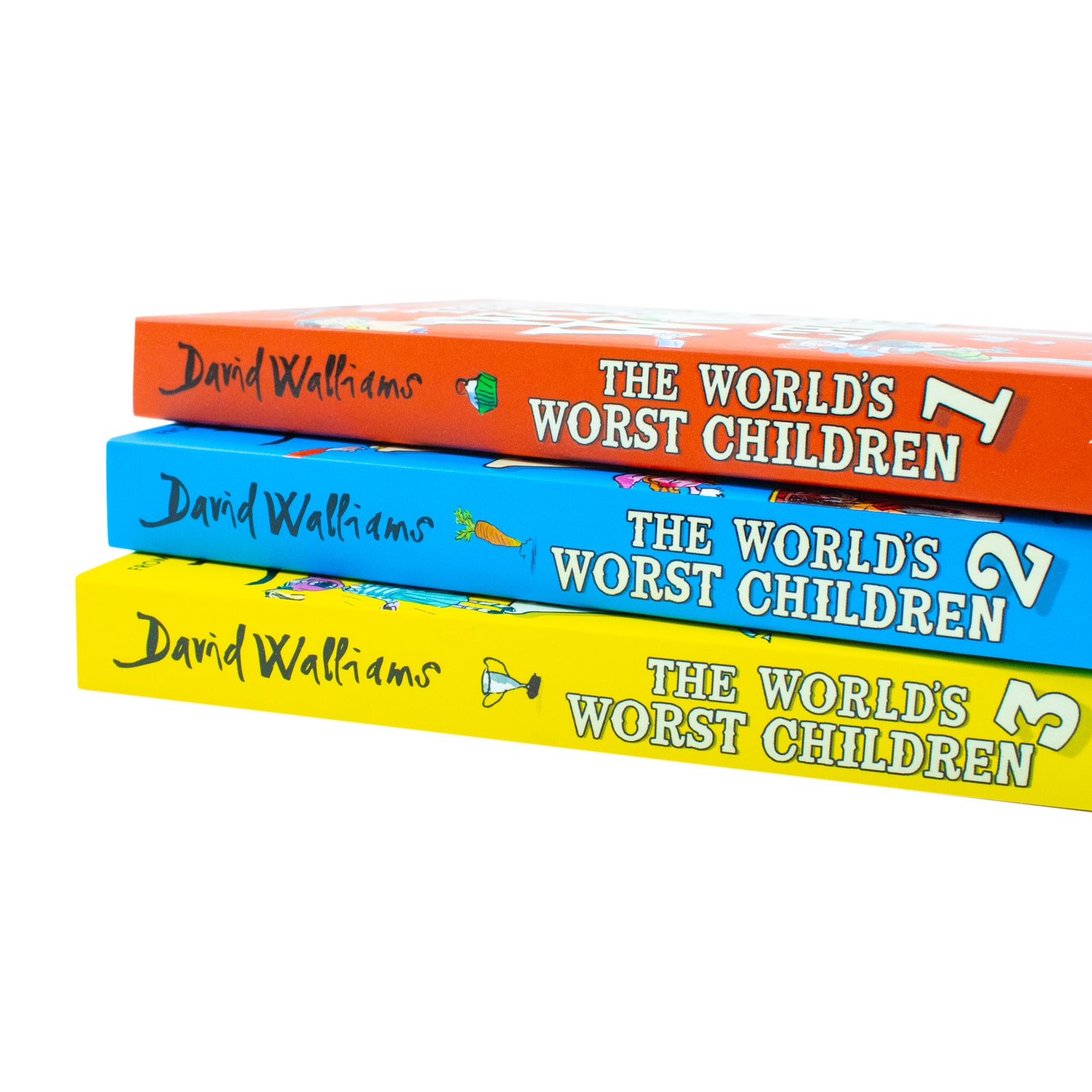 David Walliams World's Worst Children box set spines showing all three books