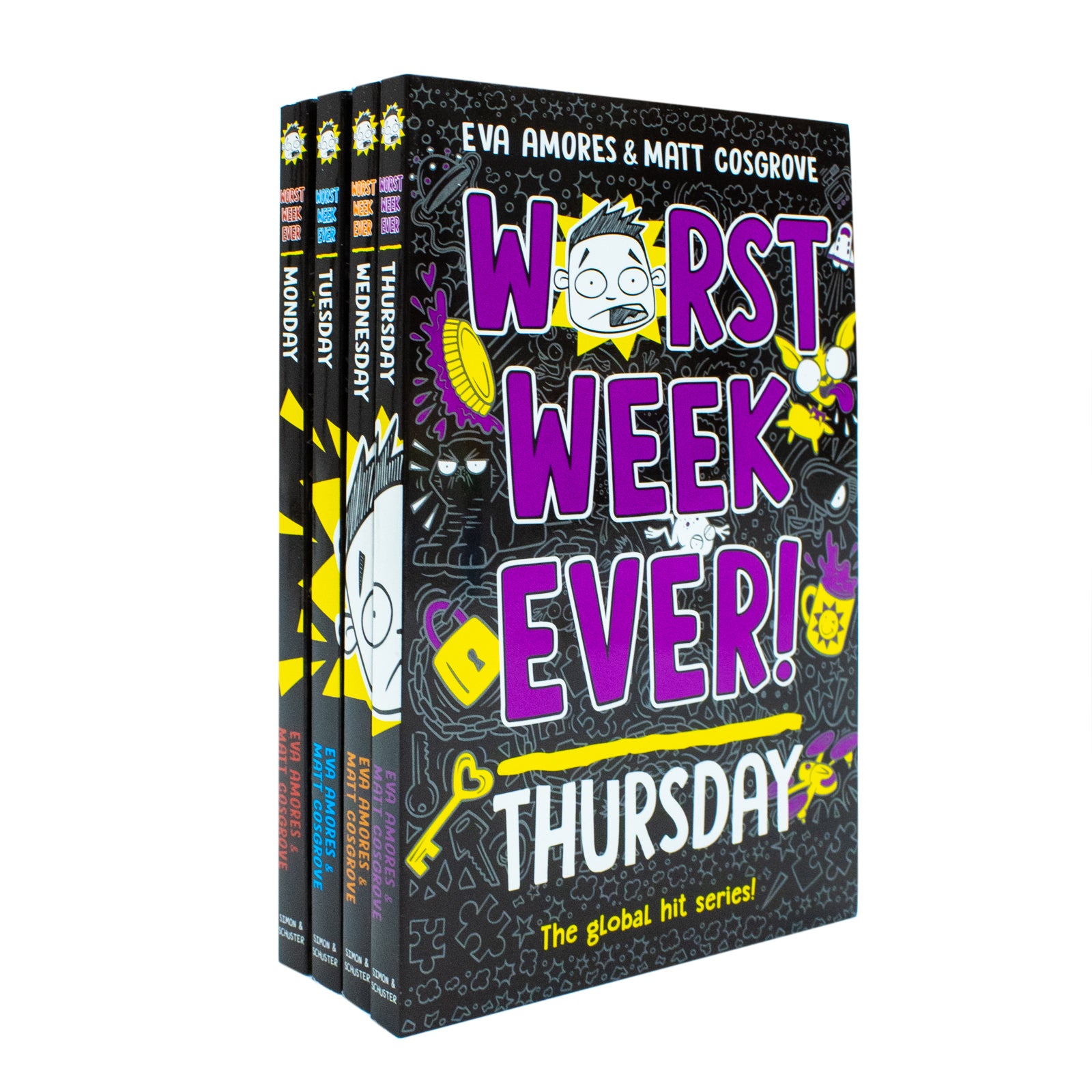 Worst Week Ever! Series 4 Books Collection Set by Eva Amores and Matt Cosgrove - Monday, Tuesday, Wednesday, Thursday - Paperback Ages 8+