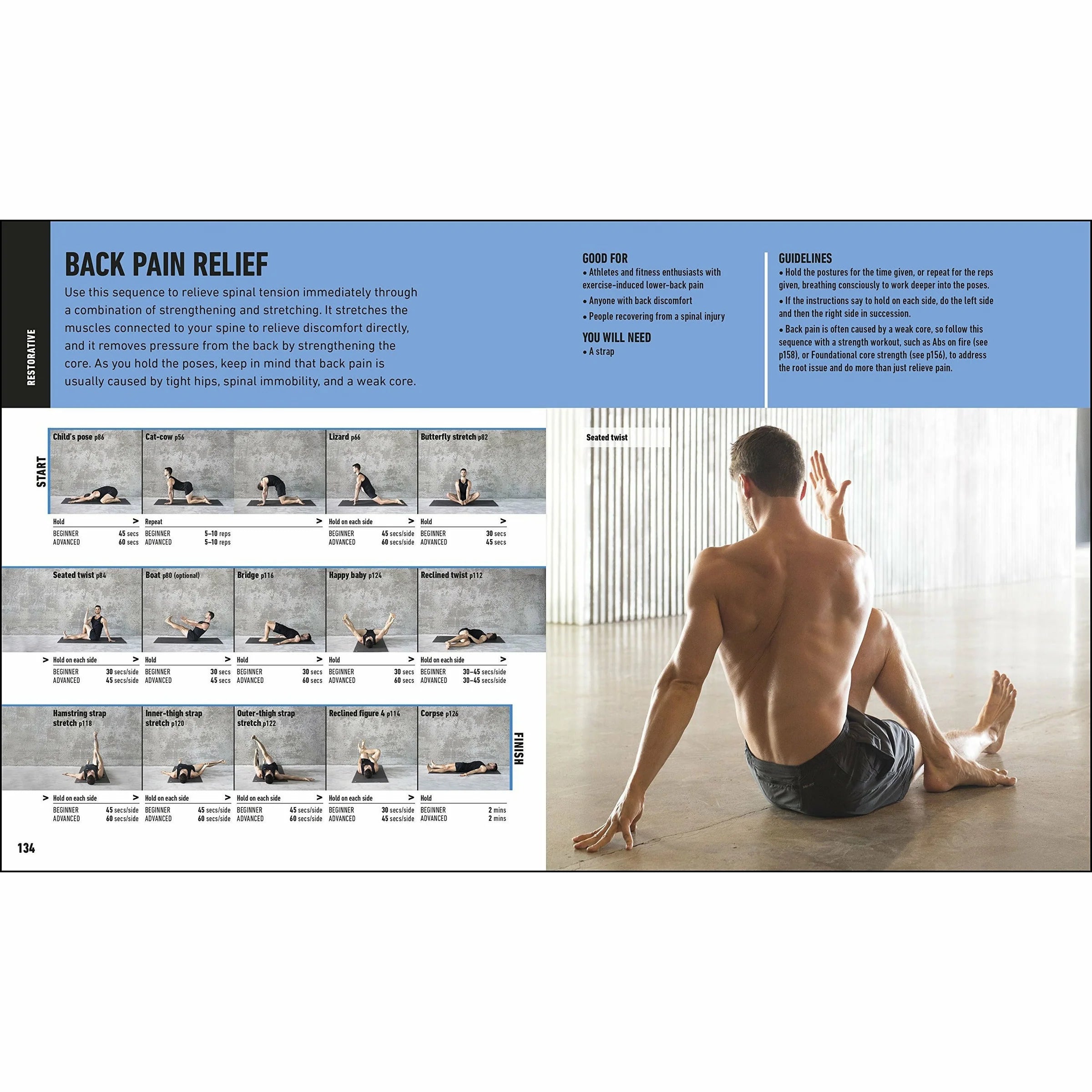 Yoga For Men by Dean Pohlman paperback book - back cover with description