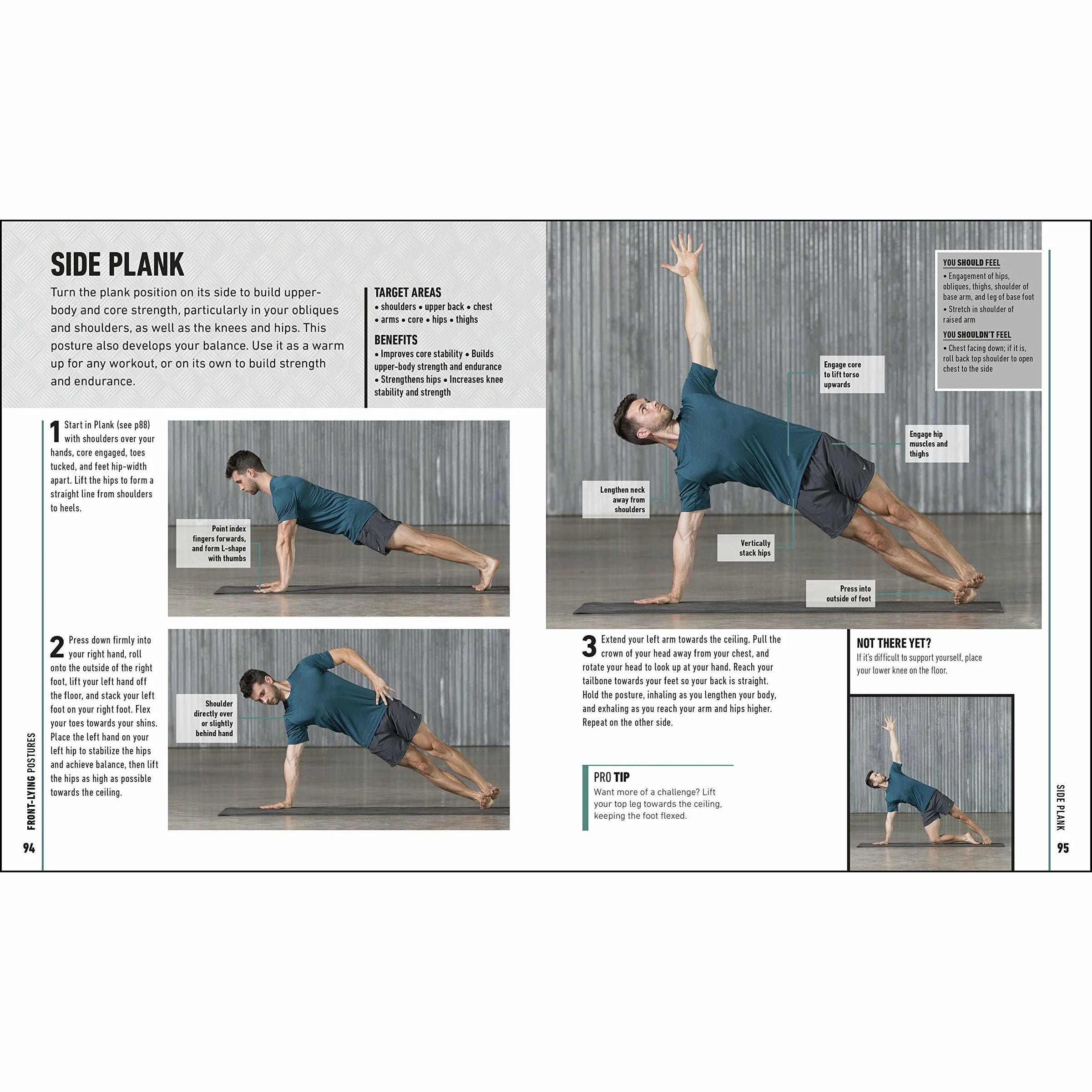 Yoga For Men by Dean Pohlman paperback - inside pages showing yoga postures and workouts
