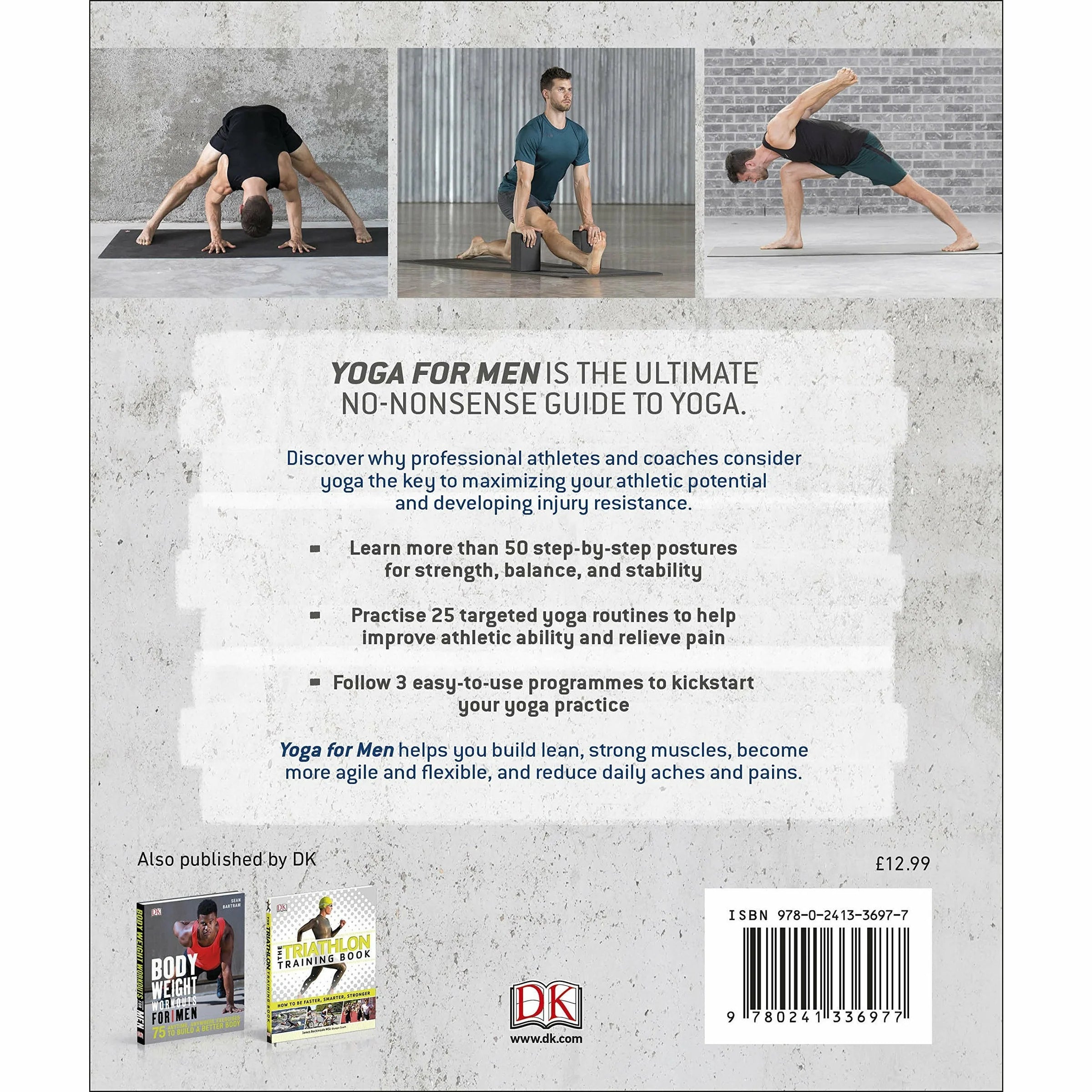 Yoga For Men by Dean Pohlman paperback - sample page with step-by-step yoga instructions