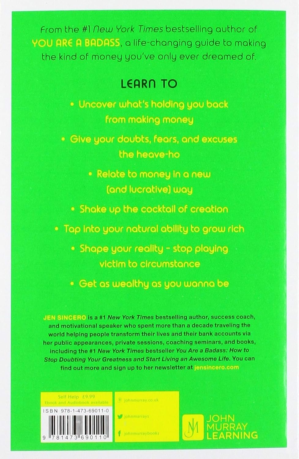 Detail view of You Are a Badass at Making Money by Jen Sincero paperback, personal finance self help book