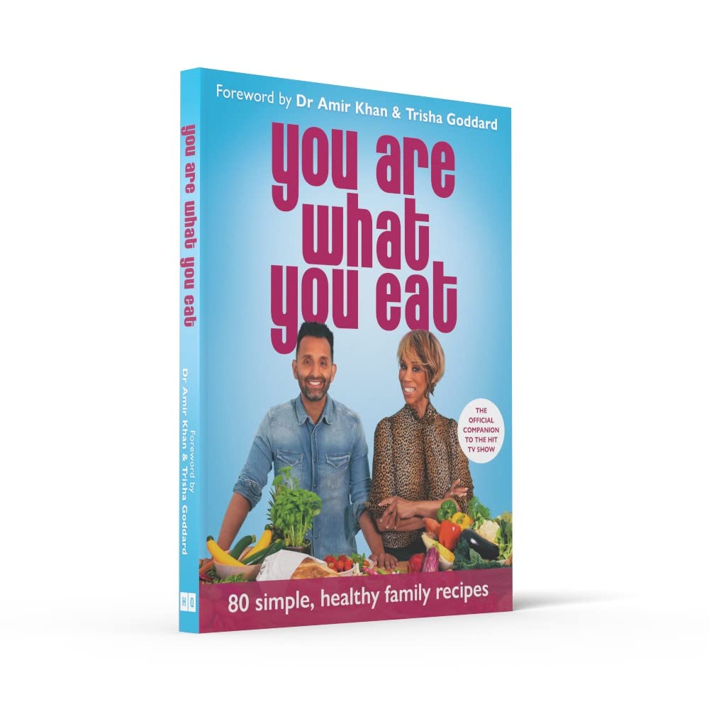 You Are What You Eat paperback back cover showing recipe details and healthy lifestyle advice