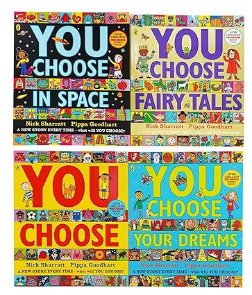 You Choose in Space paperback cover by Pippa Goodhart and Nick Sharratt, part of the You Choose 4 book collection set, ages 3-5