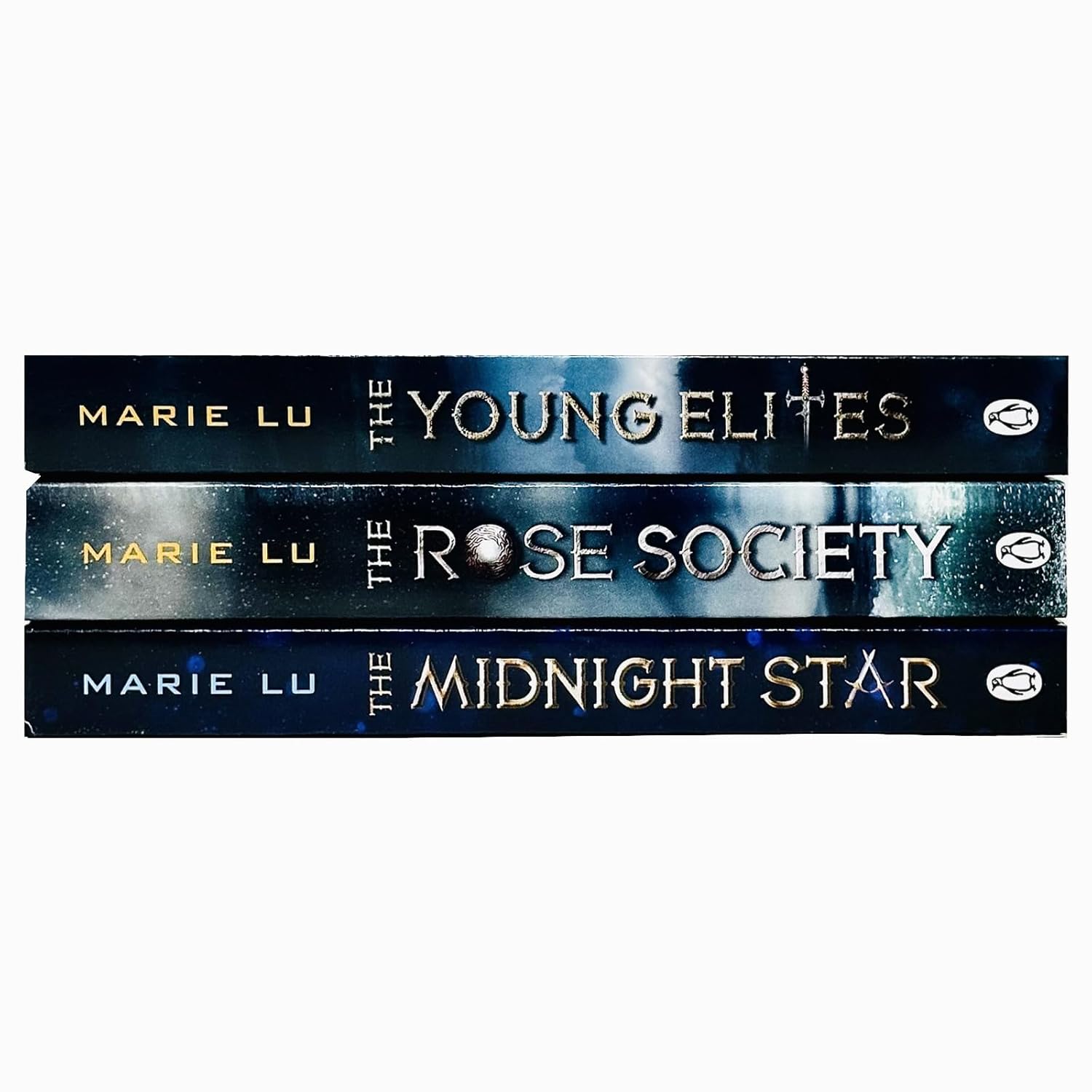 Marie Lu Young Elites Trilogy Paperback Book Covers - The Rose Society and The Midnight Star - Young Adult Fantasy Set