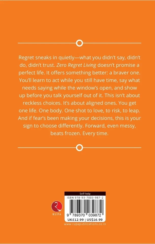 Zero Regret Living by Arielle Mond - Non Fiction Self-Help Paperback spine view