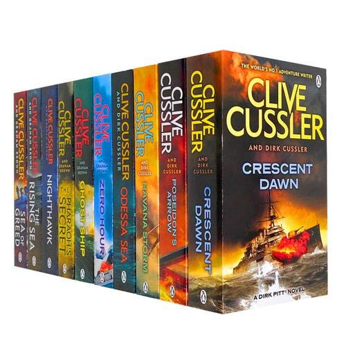 Clive Cussler 10 Book Set Collection, Inc Poseidons Arrow, Crescent Dawn Paperback - Lets Buy Books