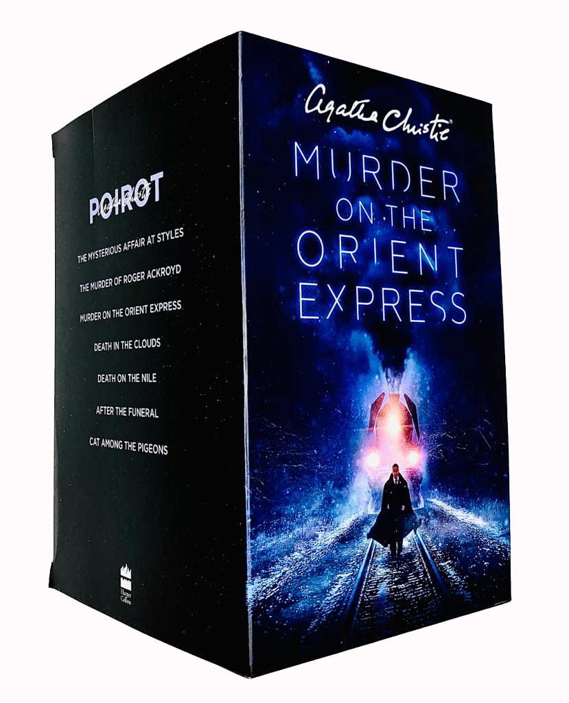 Agatha Christie Poirot Series 7 Books Collection Box Set Murder on the Orient Express - Lets Buy Books