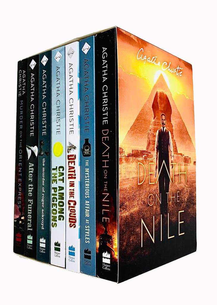 Agatha Christie Poirot Series 7 Books Collection Box Set Murder on the Orient Express - Lets Buy Books