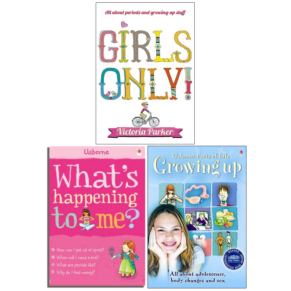 Girls Only, What's Happening to Me Girls, Usborne Facts of Life Growing Up 3 Books Set - Lets Buy Books