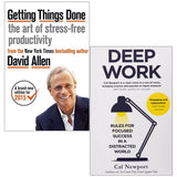 Getting Things Done David Allen & Deep Work Cal Newport 2 Books Collection Set - Lets Buy Books