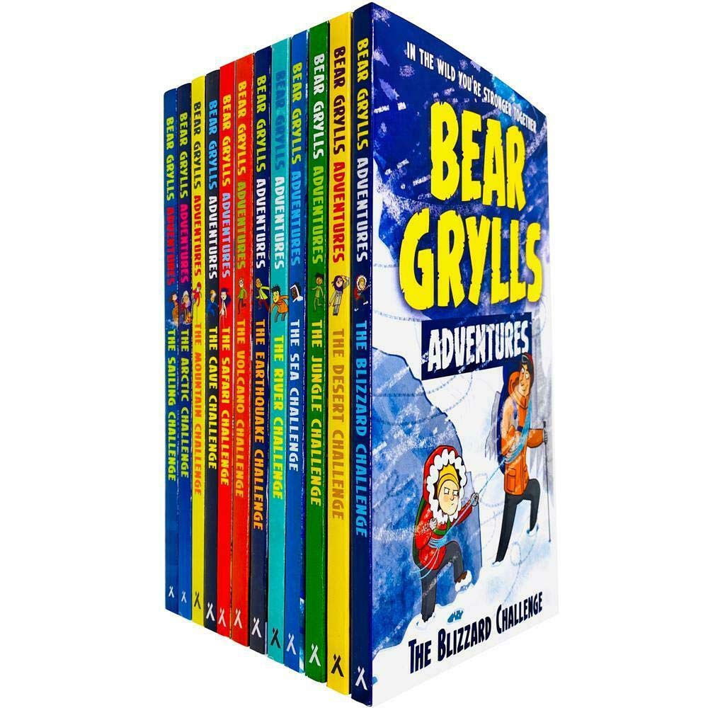 Bear Grylls The Complete Adventures Collection 12 Books Set (Blizzard, Desert Challenge) - Lets Buy Books