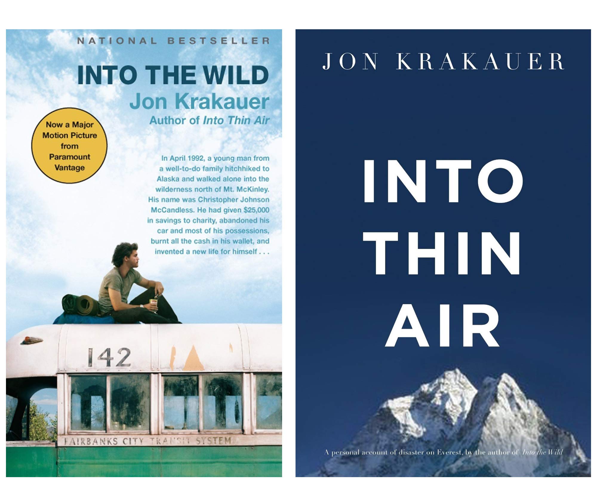 Jon Krakauer 2 Books Collection Set ( Into the Wild & Into Thin Air ) Paperback - Lets Buy Books
