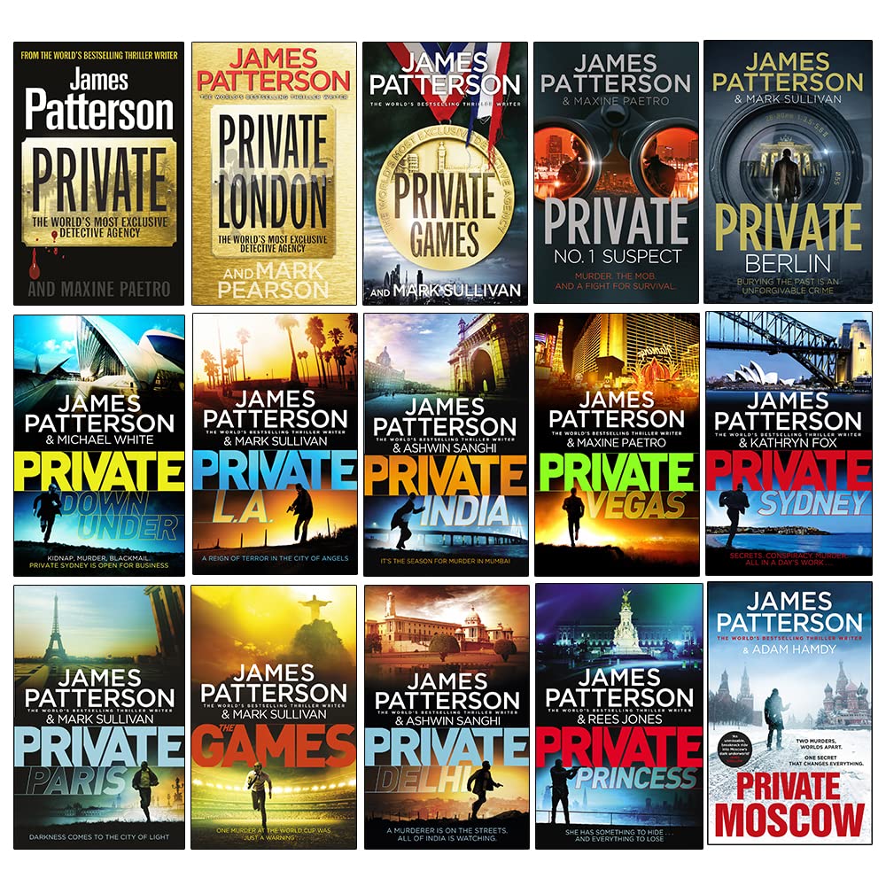 James Patterson Private Series 1-15 Books Collection Set (Private, London, Games, Vegas) - Lets Buy Books