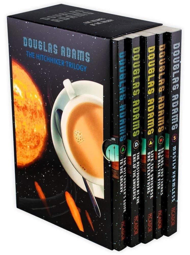 Hitchhikers Guide to the Galaxy Trilogy Collection 5 Book Set by Douglas Adam Paperback - Lets Buy Books