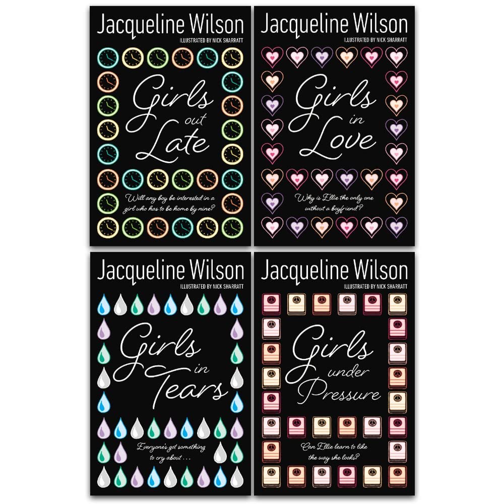 Jacqueline Wilson Girls Series 4 Books Collection Set (Girls in Love, Girls in Tears, Girls Under Pressure, Girls Out Late) - Lets Buy Books