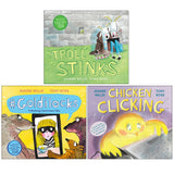 Jeanne Willis Collection 3 Books Set (Troll Stinks!, Goldilocks, Chicken Clicking) Paperback - Lets Buy Books