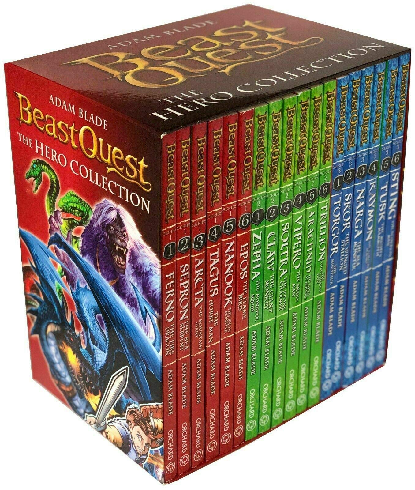 Beast Quest, Hero Collection 18 Books Series 1 - 3 Box Set by Adam Blade Paperback - Lets Buy Books