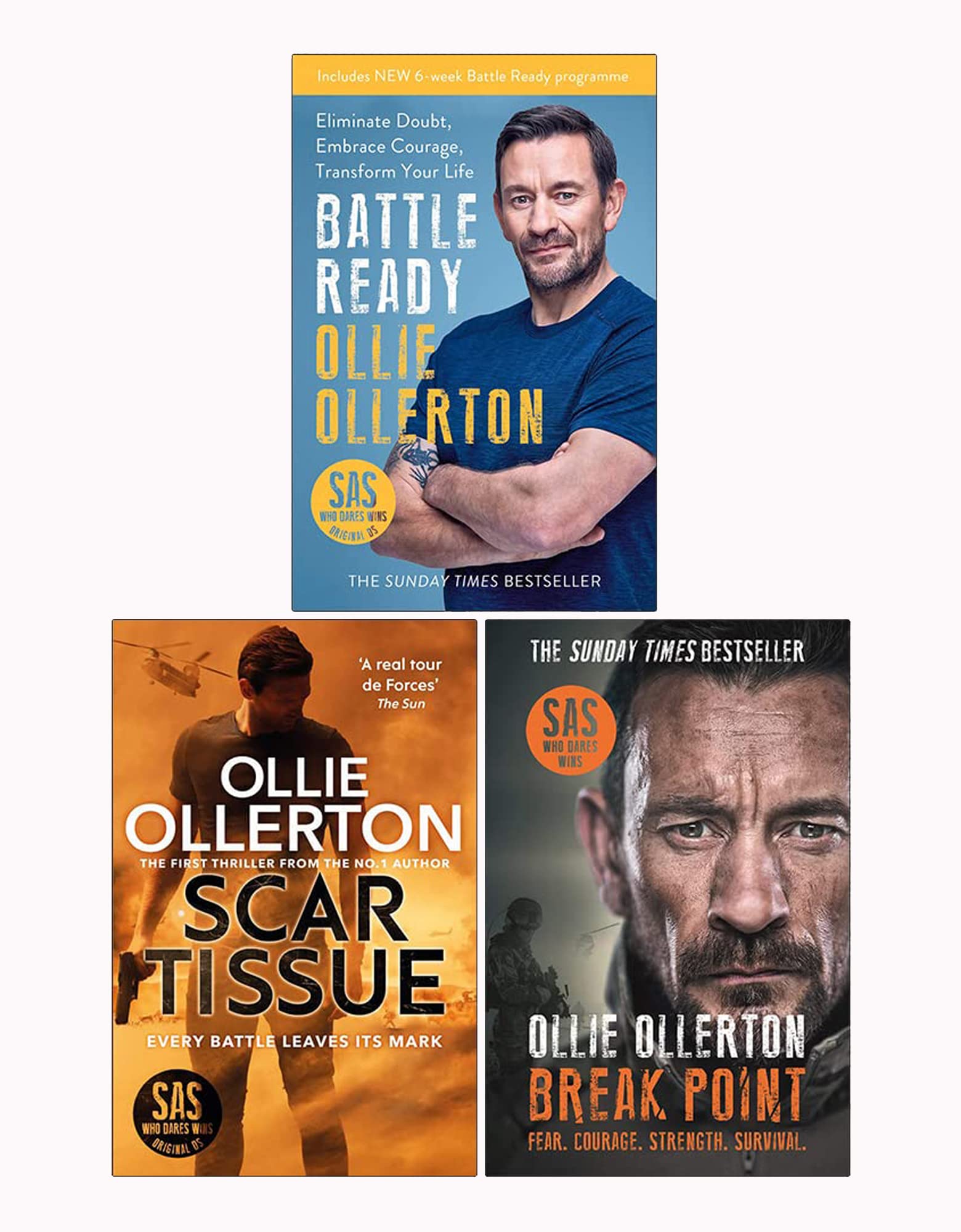 Ollie Ollerton Collection 3 Books Set (Battle Ready, Scar Tissue & Break Point SAS) - Lets Buy Books